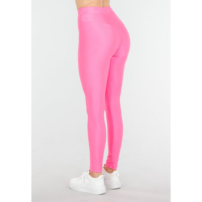 Sportliche Leggings in leuchtendem Pink mit hohem Bund