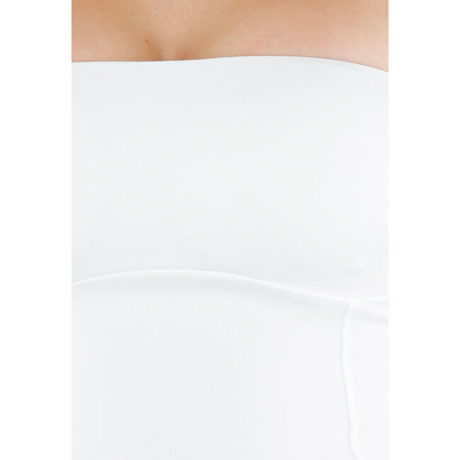 Weißes Bandeau-Top mit Stretch und geradem Ausschnitt