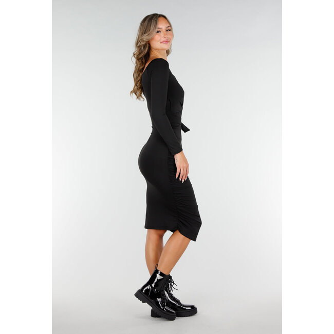 Schwarze Veteranenstiefel aus Lackleder mit klobiger Sohle