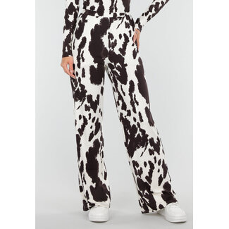 Stretch-Hose mit Kuh-Print