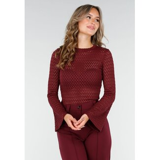 Burgunderfarbenes Top Openwork