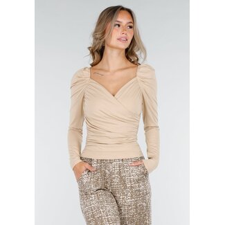 Beige Top mit Overslag