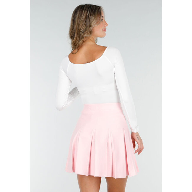 Weißes drapiertes Top mit Revers und Stretch