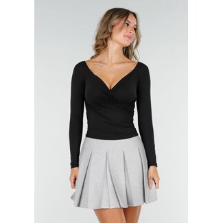 Schwarzes Top mit Overslag
