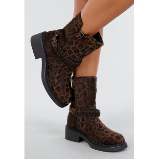 Ankle Boots mit Leopardenmuster