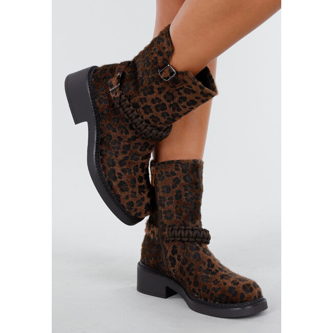 Ankle Boots mit Leopardenmuster