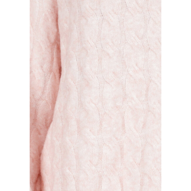 Rosa Strickpullover mit langen Ärmeln