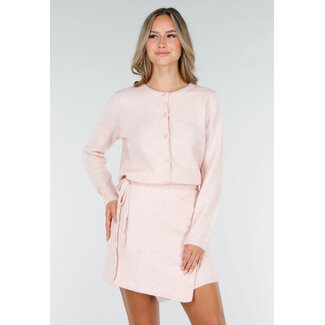 Pink gestrickte Strickjacke