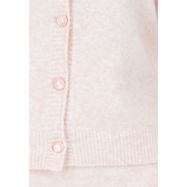 Rosa Strickjacke mit langen Ärmeln und Knopfverschluss