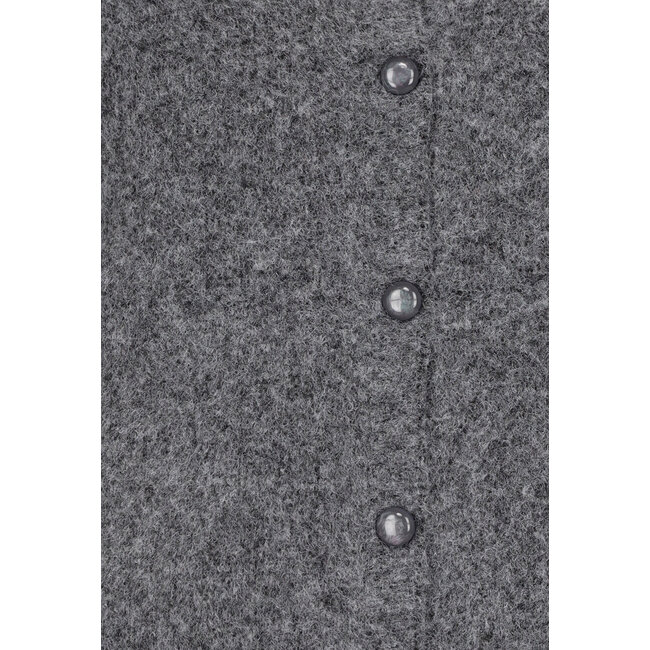 Graue Strickjacke mit langen Ärmeln und Knopfverschluss