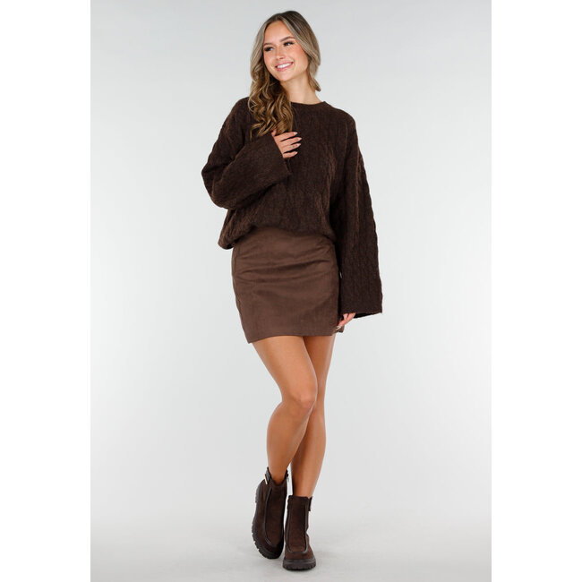 Braune Stiefeletten mit klobiger Sohle und Wildlederoptik