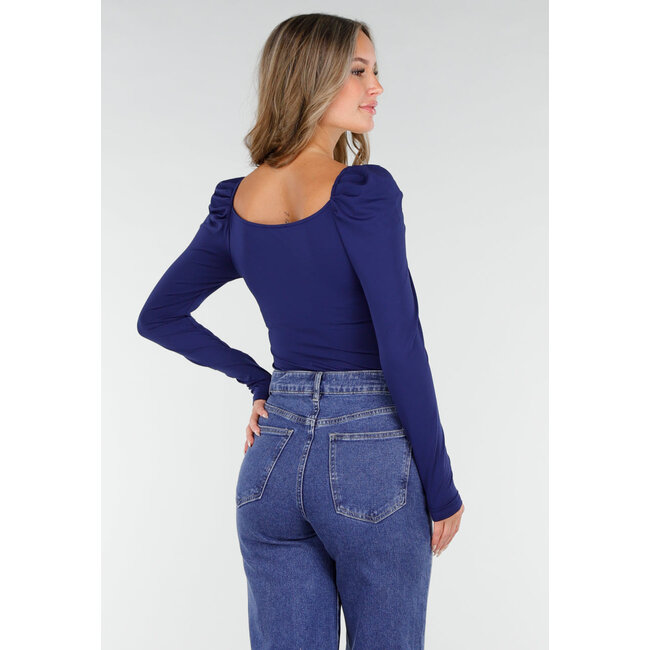 Navy Wickeloberteil aus Stretchstoff