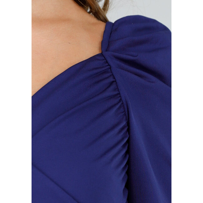Navy Wickeloberteil aus Stretchstoff