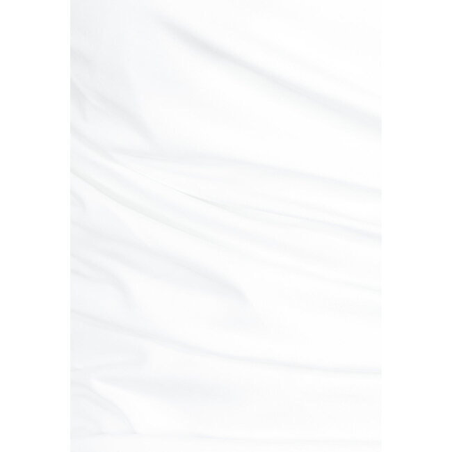 Weißes Stretch-Top mit Revers und Falten