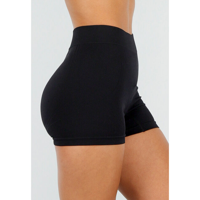 Schwarze Shapewear-Shorts mit hoher Taille und Stretch