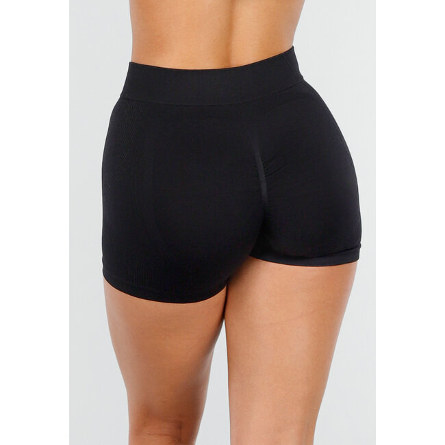 Schwarze Shapewear-Shorts mit hoher Taille und Stretch