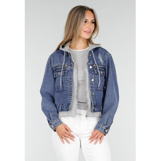 Jeansjacke mit Kapuze