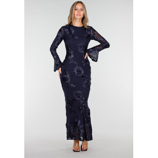Langes Stretchkleid mit Blumenmuster