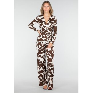 Brauner Stretch-Jumpsuit