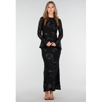 Langes Stretchkleid mit Blumenmuster