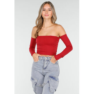 Rotes Off-Shoulder-Top