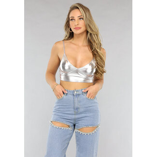 Silbernes Metallic-Dreiecks-Top