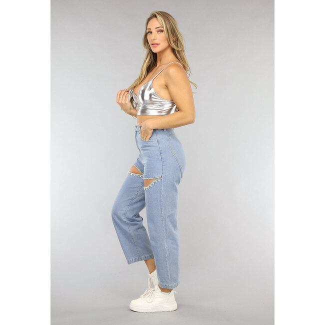 Silbernes Metallic-Dreiecks-Top
