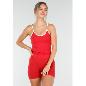Rotes Sport-Top mit Stretch und Polstern
