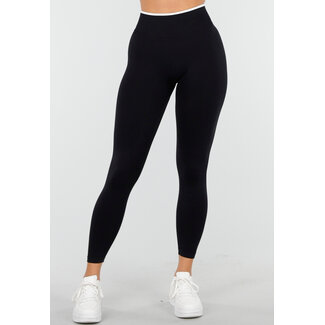 Schwarze Stretch-Sportleggings