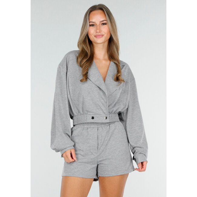 Graues 2-teiliges Set mit elastischem Bund