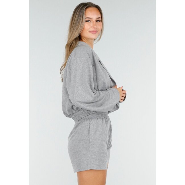 Graues 2-teiliges Set mit elastischem Bund