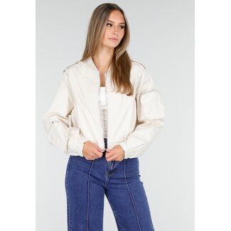 Beige Bomberjacke mit Cargotaschen