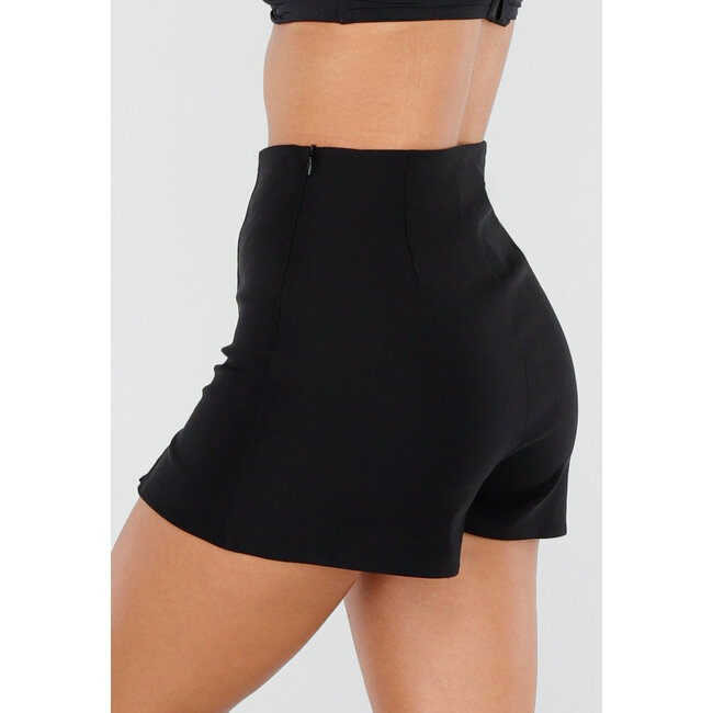 Schwarzer Skort mit Stretch und Schlitzen