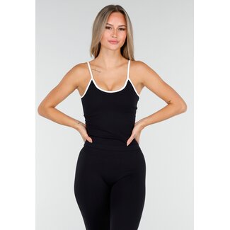 Schwarzes Sporttop mit Stretch und Polstern