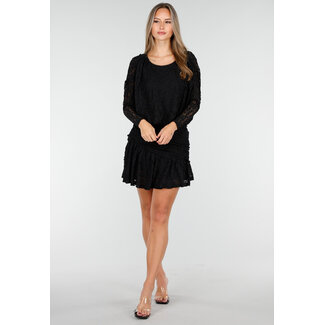 Schwarzes Kleid mit Spitze und Stretch