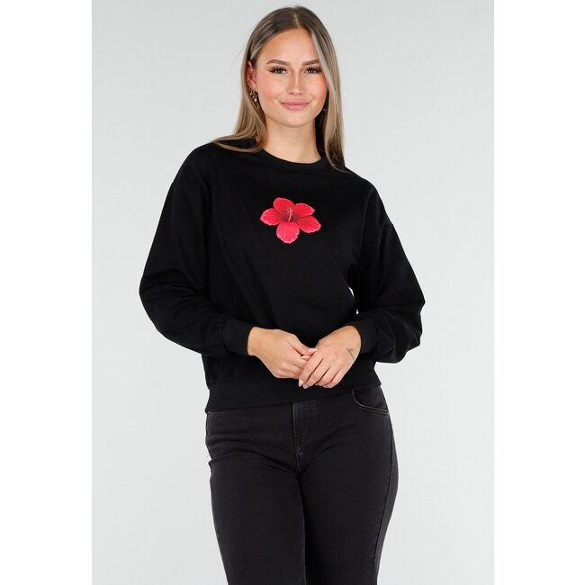 Langärmeliger Pullover in Schwarz mit Stretchanteil