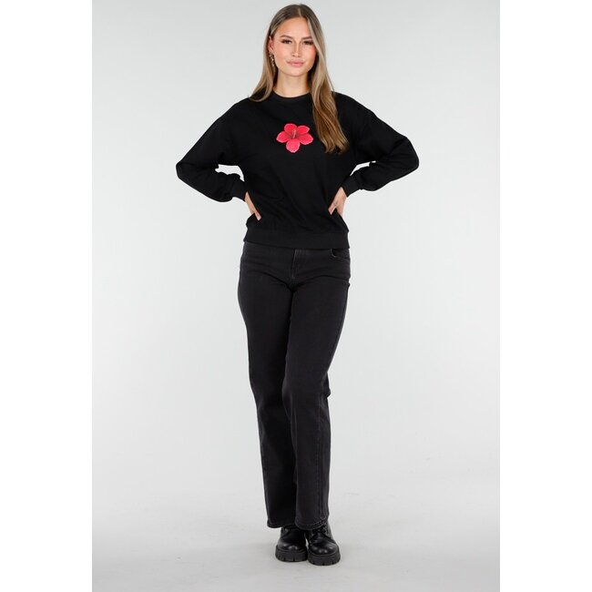 Langärmeliger Pullover in Schwarz mit Stretchanteil