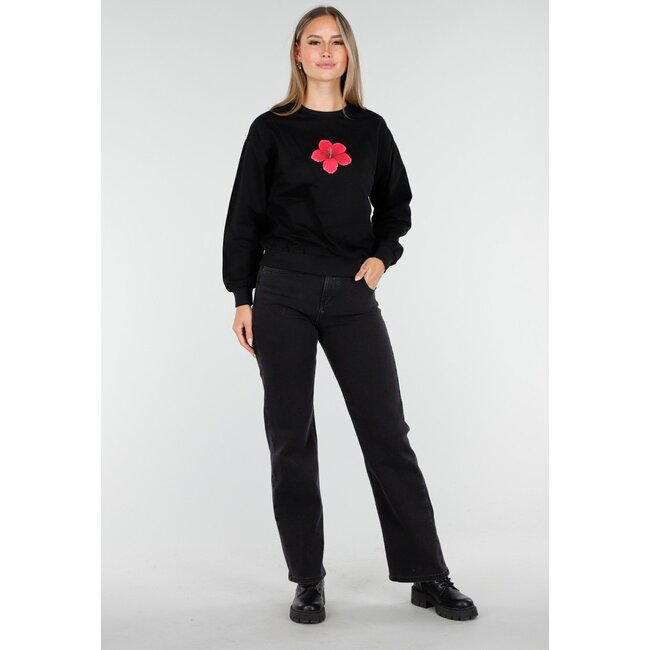 Langärmeliger Pullover in Schwarz mit Stretchanteil