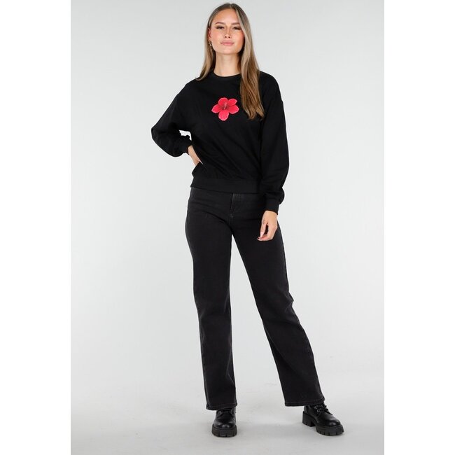 Langärmeliger Pullover in Schwarz mit Stretchanteil