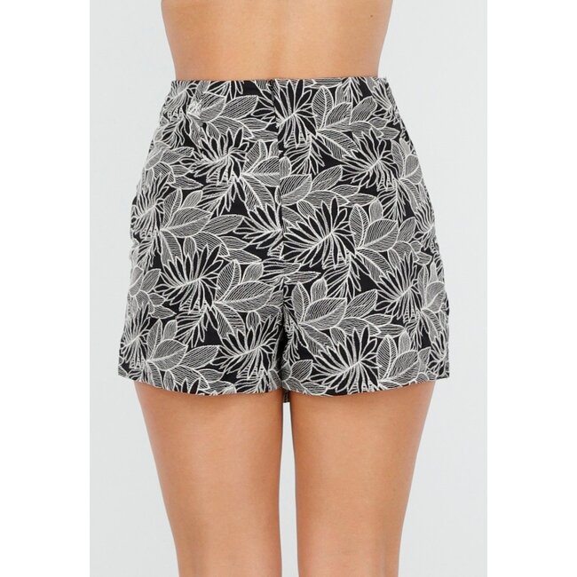 Minirock mit Allover-Print in Schwarz und Beige