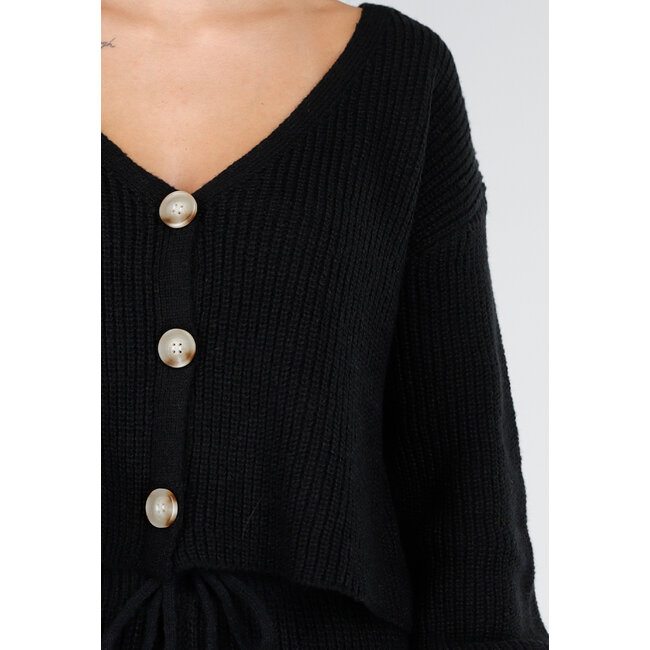 Zweiteiliger Strickanzug in Schwarz