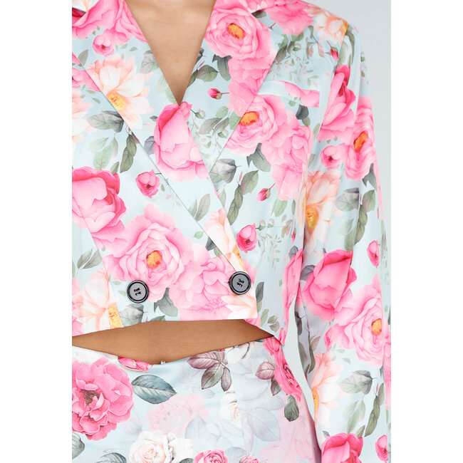 Zweiteiliges Set mit rosa Blumenmuster