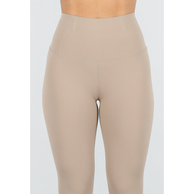 Beige Sportset mit enger Passform und Reißverschluss-Oberteil