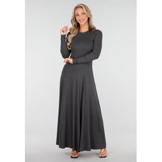 Dunkelgraues Stretch-Maxikleid