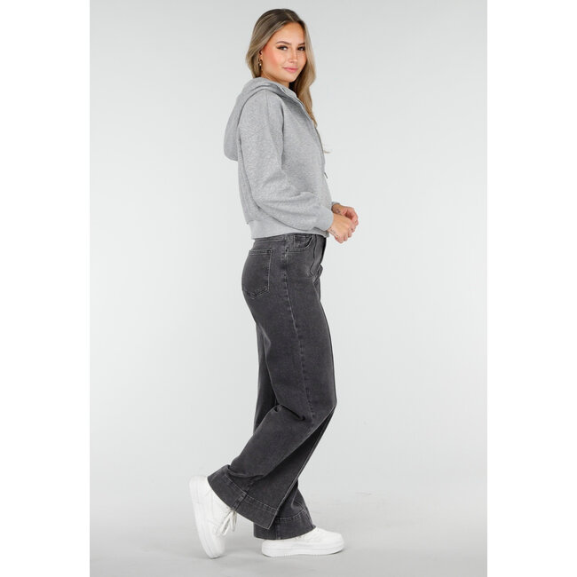 Langärmelige Sweatjacke in Grau