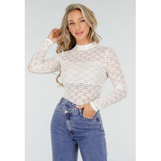 Weißes Spitzenoberteil