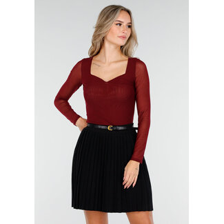 Mesh-Stretch-Oberteil Bordeaux