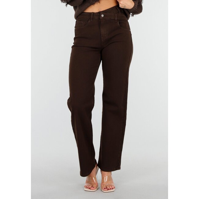 Redial Jeans High Waist Jeans Braun Stretch