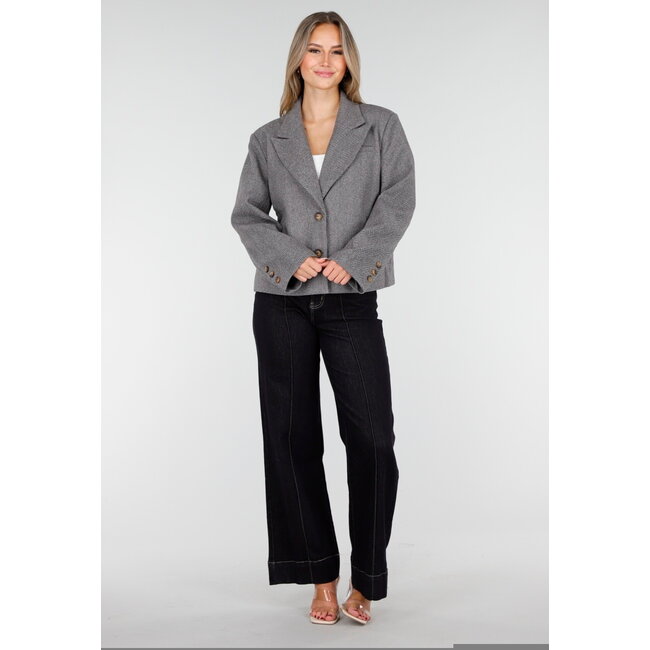 Dark Blue Stretch Jeans with Straight Legs