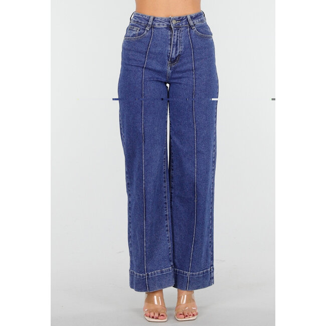 Blaue Jeans mit Stretch und geradem Bein